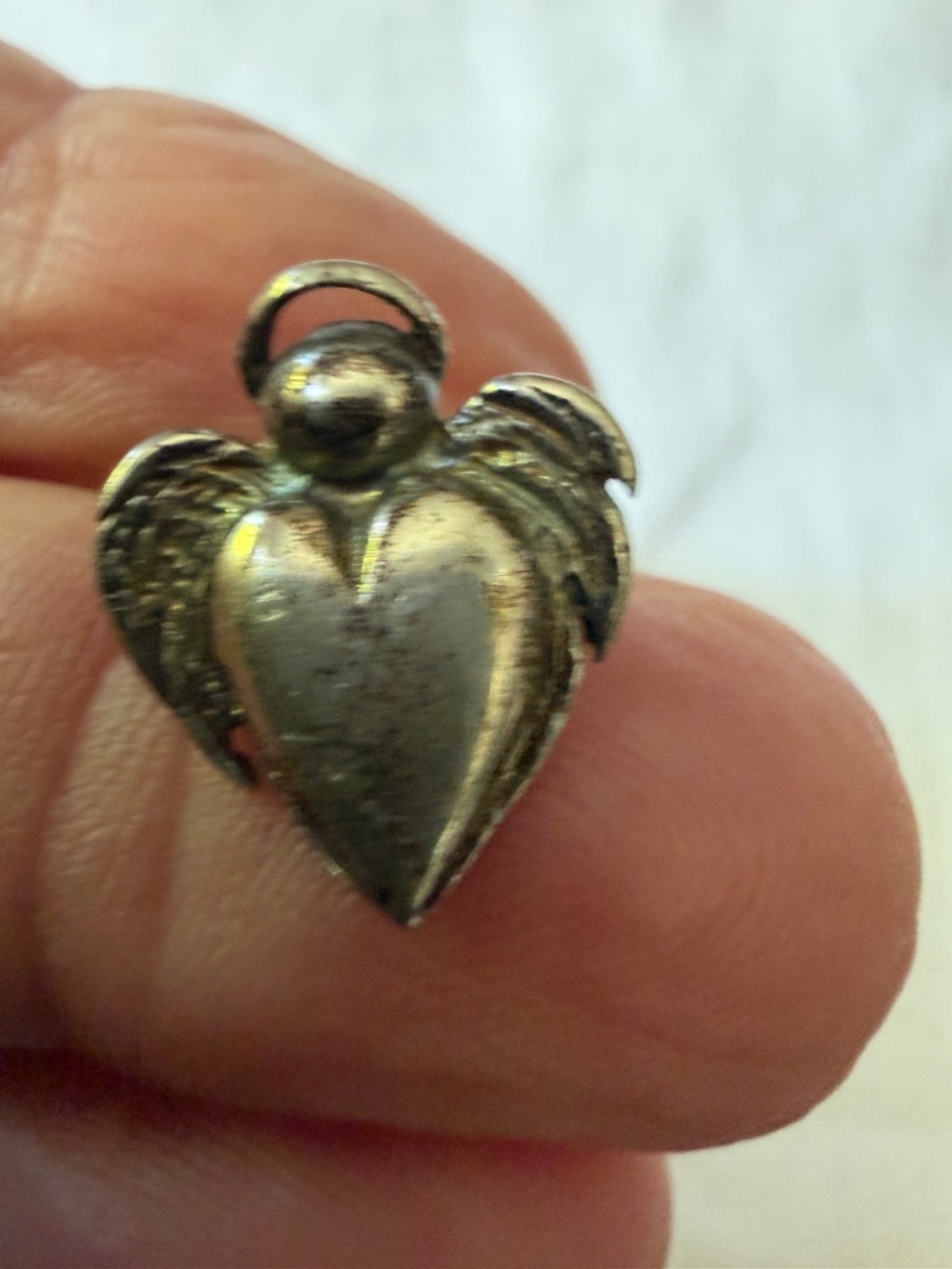 Sterling Silver single stud earring in shape of an angel
